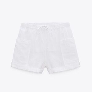 Zara White Linen Shorts